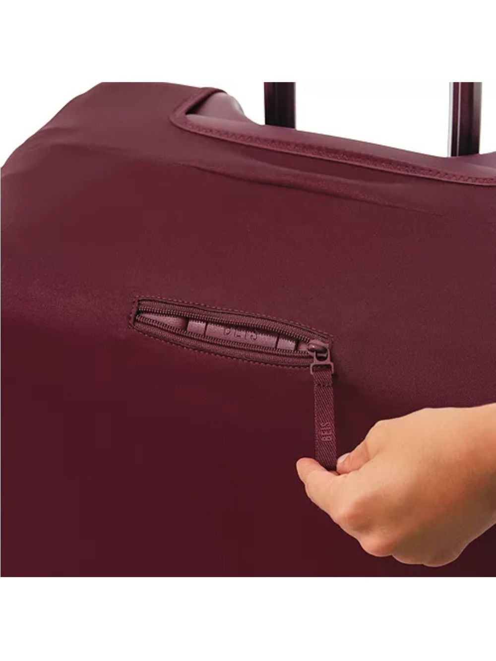 BÉIS The Medium Check-In Roller Luggage Cover in Burgundy - Picture 7 of 8